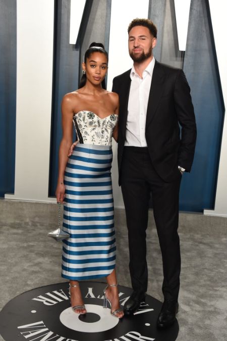 klay thompson with his ex-girlfriend laura harrier