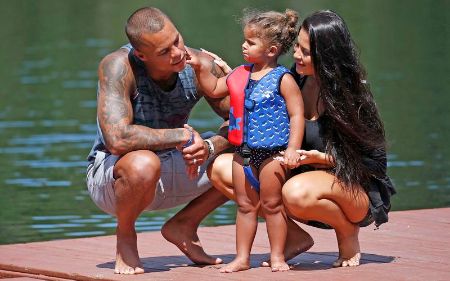 Rachel Bush with her husband Jordan and daughter Aliyah