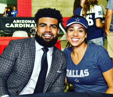 Exekiel Elliott with his wife halle woodard husband