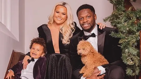 Kendra Shaw and Julius Randle with their chidlren Kyden Randle