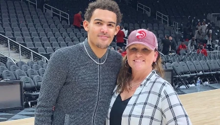 trae young with his mother candice young