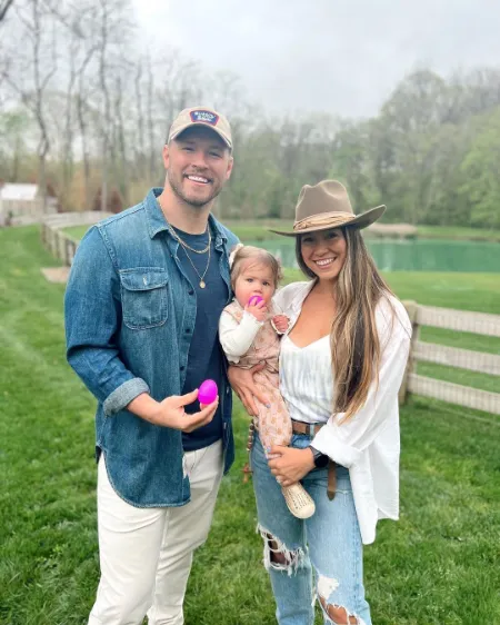 Charo Bishop and Will Compton with their daughter Cerulean Belle Compton.