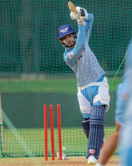 Prerak Mankad practising in nets