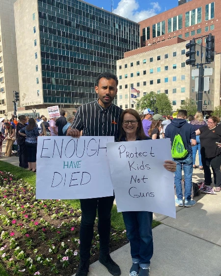 jon horford during a protest