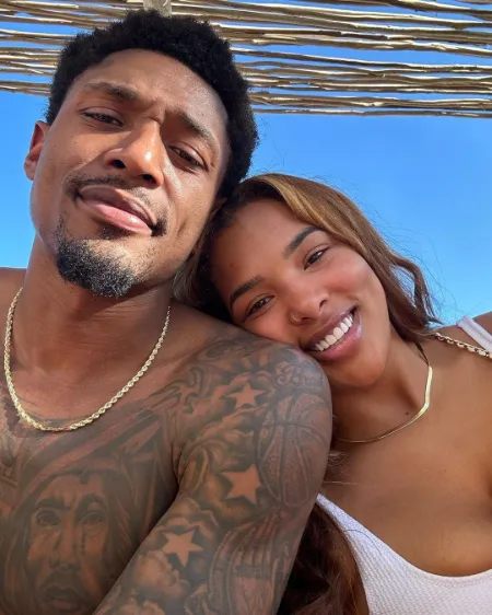 Bradley Beal with his wife Kamiah Adams