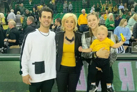 kim mulkey with her two children kramer and makenzie