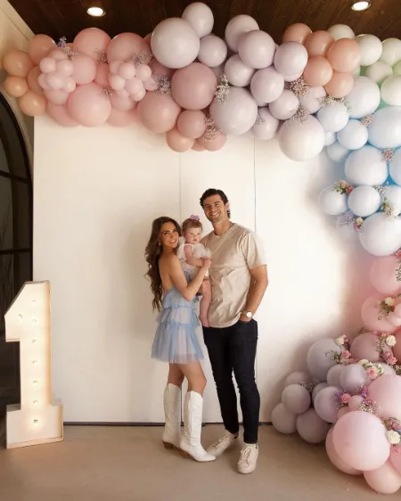 jarrett stidham and kennedy stidham with their daughter lennon love stidham