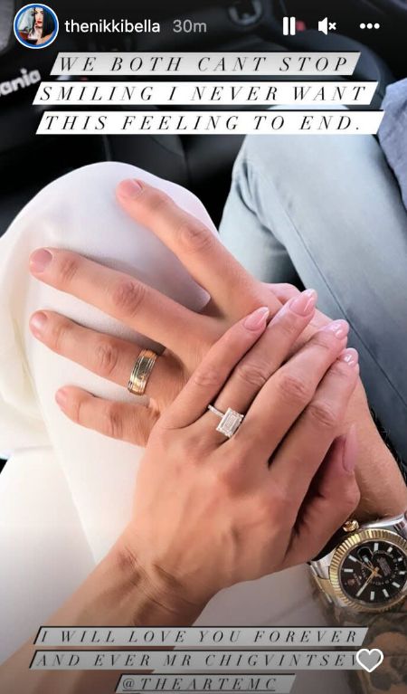 nikki bella got engaged to artem on 3rd january 2020