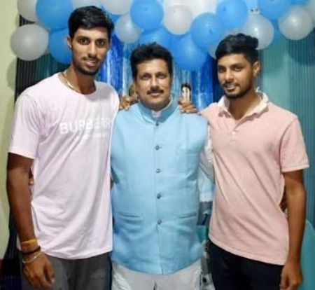 tilak varma with his brother tarun varma and his father