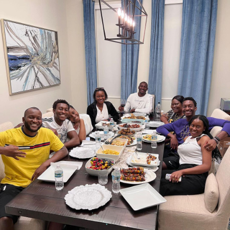 bismack biyombo is having dinner with his family