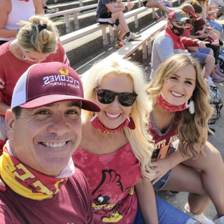 shawn, carrie, and whittney purdy during brock's game