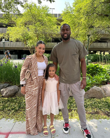 Alec Burks with his Wife Elyse Hart Shelton and daughter Ashtyn Lee