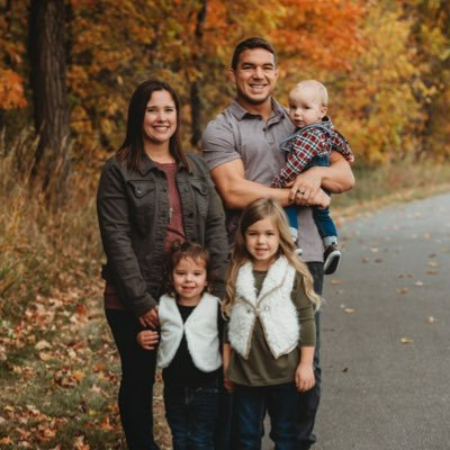 Chad Gable with his wife and kids.