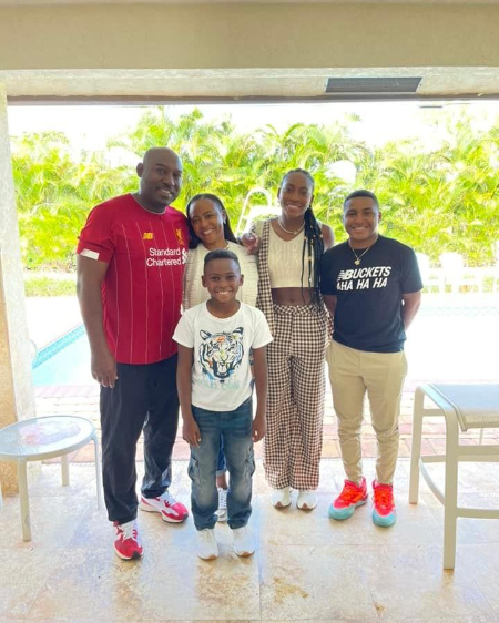 candi and corey gauff and their children, coco, codey, and cameron during a family event