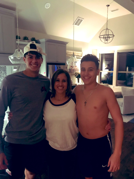 jalen kitna and jamison kitna with their mother jennifer kitna on her birthday