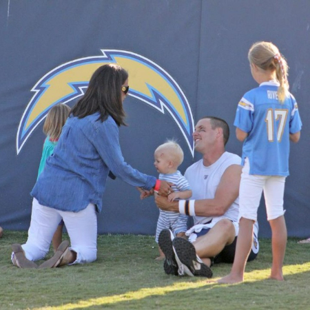 Philip Rivers with his wife and childrens