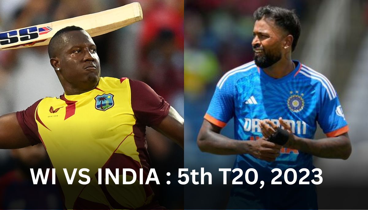 india vs west indies 5th t20 will be played on 13th august 2023